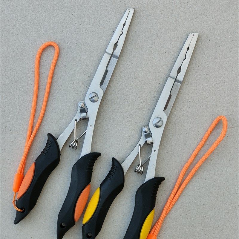 不锈钢路亚钳钓鱼钳加长歪嘴鱼线剪诱铒开环O摘钩取鱼钩多功能钳