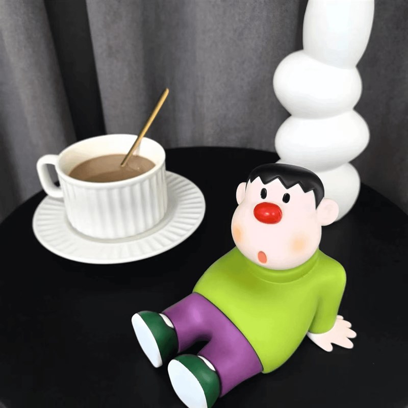 可爱胖虎手机支架懒人支架桌面摆件支架平板个性手办模型潮玩礼物