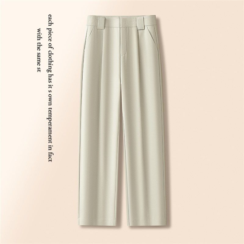 职业西装小脚裤女夏季2025新款高腰休闲九分裤气质干练窄版直筒裤