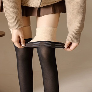 过膝袜秋冬加绒真透肤长筒硅胶防滑空姐灰黑丝加长厚假透肉高筒袜