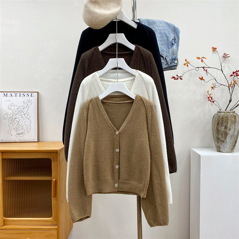 温柔两件套装长袖毛衣针织开衫女百内搭配马甲夹背心披肩上衣外套