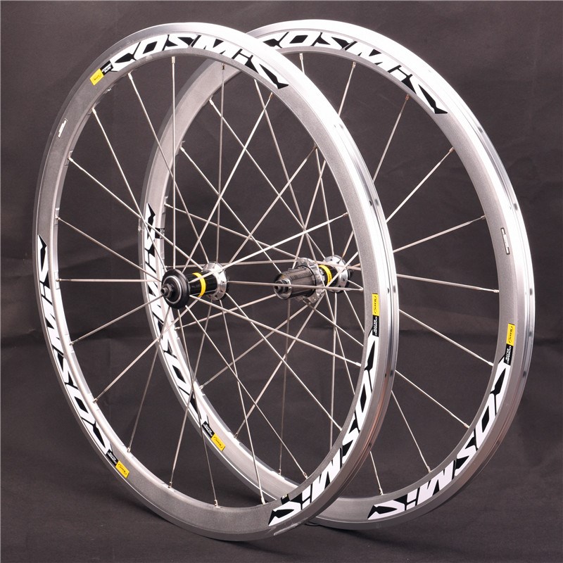 120响700C 复古银s色框高40/50MM公路自行车轮组V刹碟刹