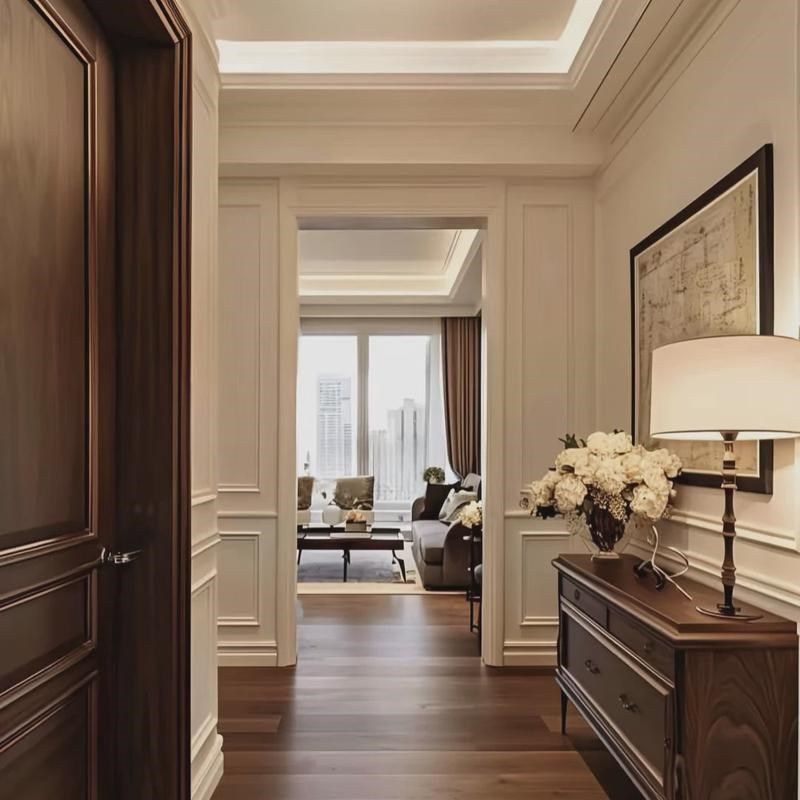 复古美式全屋定制实木家具整体设计衣柜橱柜书柜卧室厨房装修家具