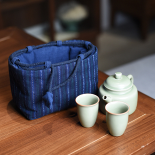 加厚功夫茶具一壶二杯包装布袋旅行便携首饰珠宝收纳袋茶壶茶杯袋