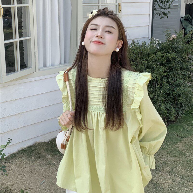 孕妇春装上衣2023新款宽u松显瘦长袖衬衫春夏设计感小众洋气娃娃