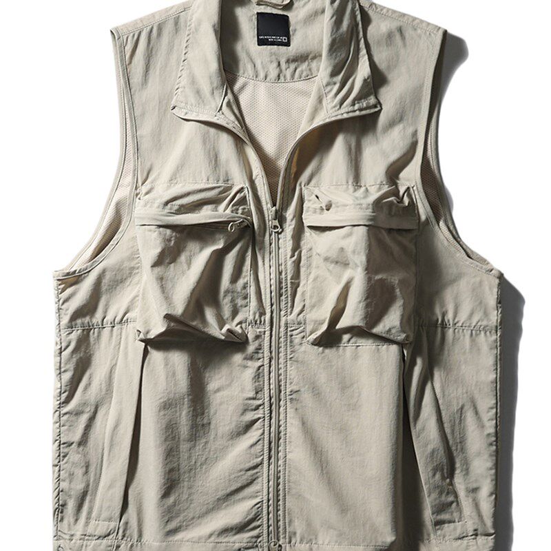 日系工装马甲男款机能户外山系夏季薄款背心外贸摄影钓鱼马夹外套
