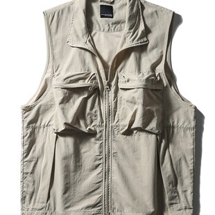 日系工装马甲男款机能户外山系夏季薄款背心外贸摄影钓鱼马夹外套