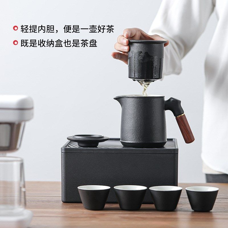 整套便携式露e营功夫茶具套装户外旅行野玩一壶四杯泡茶杯可印LOG