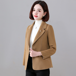 双面羊绒大衣女外套短款毛呢羊毛2023年秋冬季新款中年妈妈羊绒衣