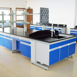 重庆实验台全钢边台中央操作台试验台实验室试剂架工作桌通风橱柜