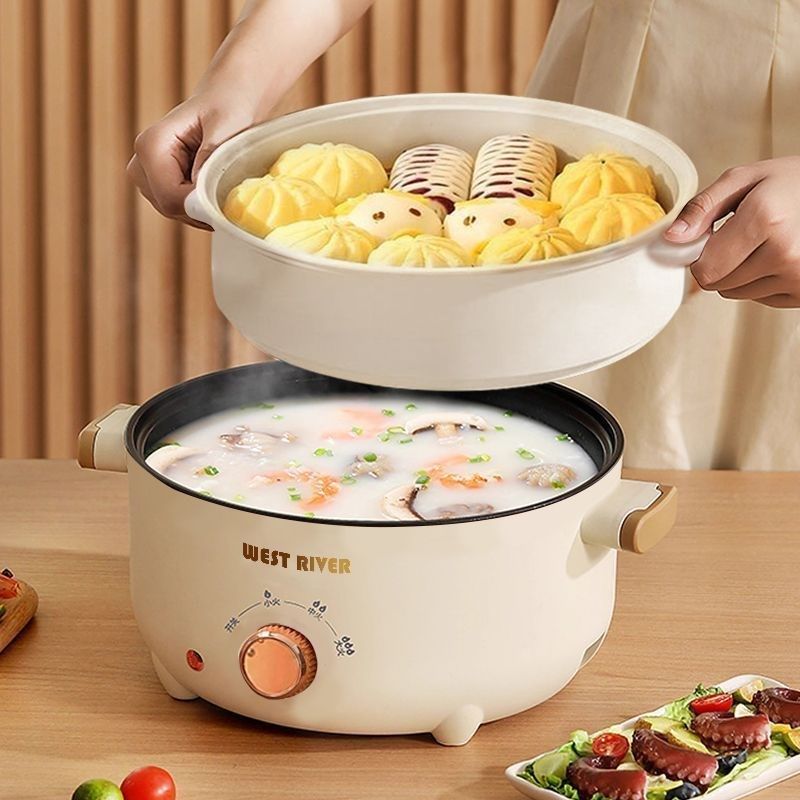 出口原款电火锅家用电炒锅小电煮锅蒸煮煎炒粘电炸锅,厨房电器,电煮锅,淘宝优惠券,粉丝福利购,淘宝优惠卷