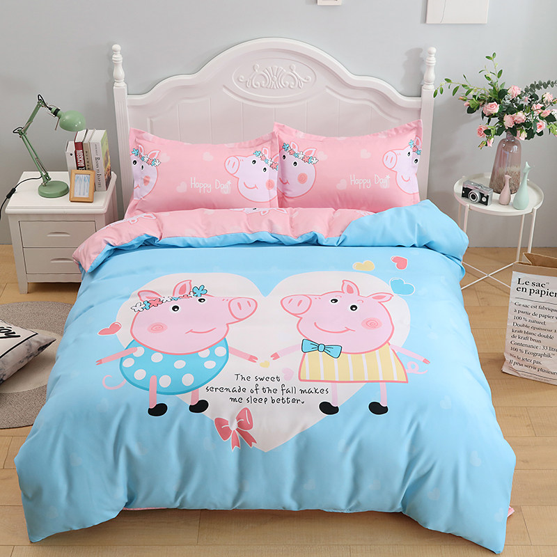 卡通可爱四件套床l单被套小女孩公主少女儿童粉色全棉三件套,床上用品,床品套件/四件套/多件套,淘宝优惠券,粉丝福利购,淘宝优惠卷