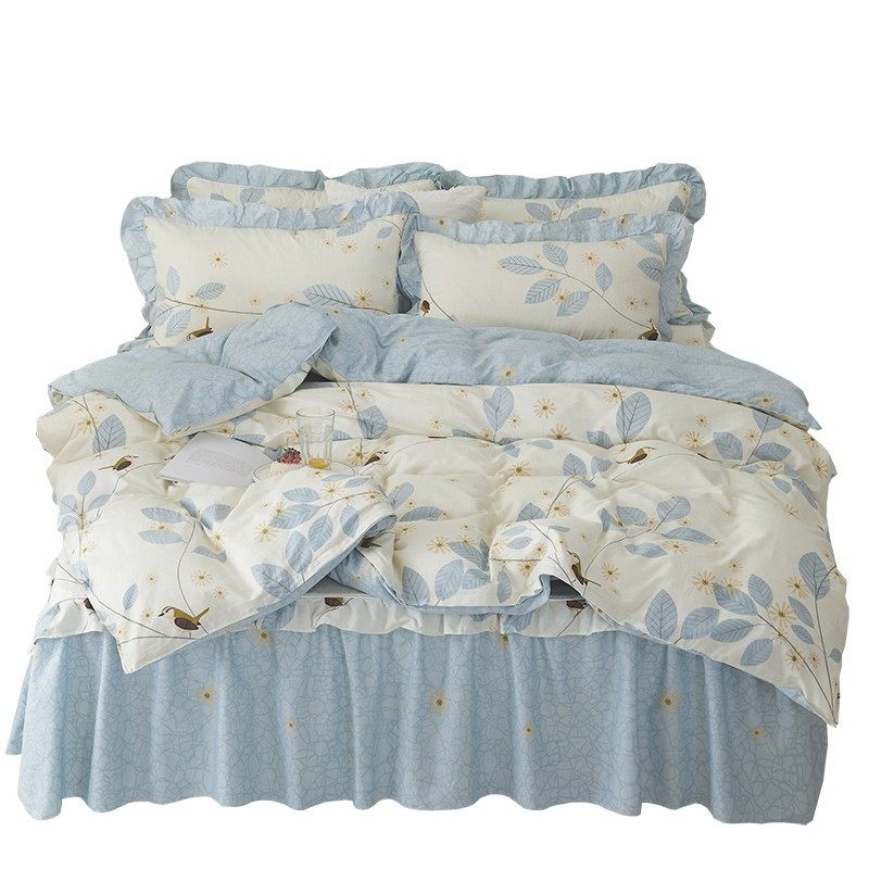 韩式全棉c四件套床裙款床罩4件套床上用品床单被套新款床套100,床上用品,床品套件/四件套/多件套,淘宝优惠券,粉丝福利购,淘宝优惠卷