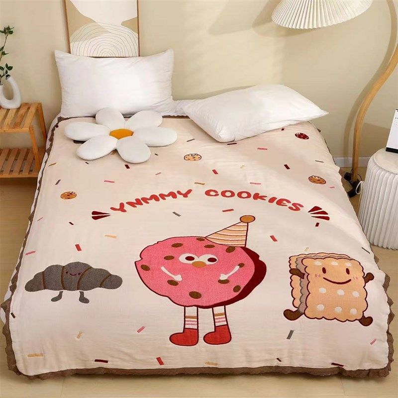 加厚纱布b盖毯四季学生宿舍泡芙被办公室沙发毯卡通全棉毛巾被,床上用品,休闲毯/毛毯/绒毯,淘宝优惠券,粉丝福利购,淘宝优惠卷