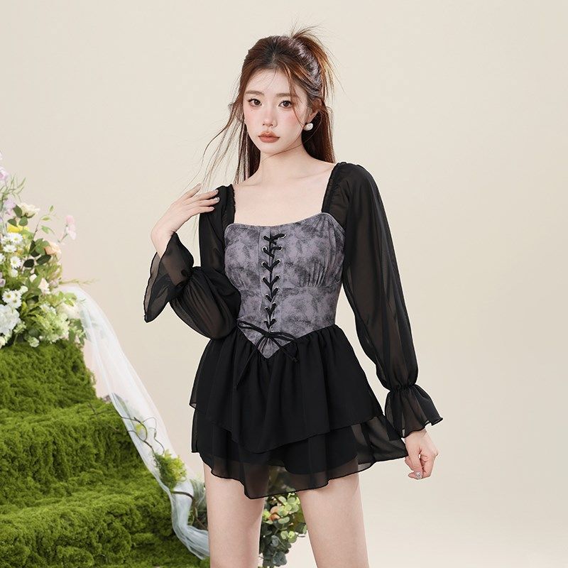 连体泳衣女夏2024新款爆款海边保守显瘦遮肚高R级感裙式平角游泳,运动/瑜伽/健身/球迷用品,连体泳衣,淘宝优惠券,粉丝福利购,淘宝优惠卷