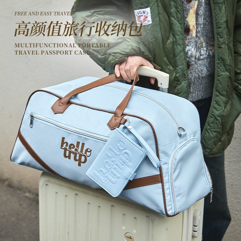 高颜值短途旅行包k女轻便大容量出差手提行李袋旅游斜挎登机包防