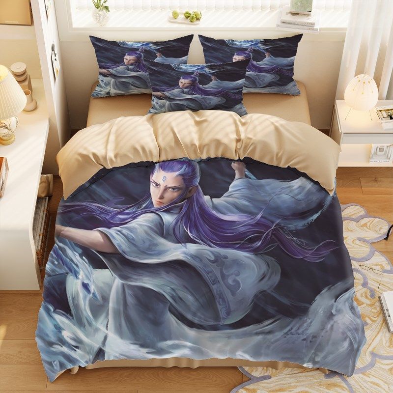 哪吒儿童四件套全棉被套学生宿舍床单床M上用品敖丙被罩三件套,床上用品,床品套件/四件套/多件套,淘宝优惠券,粉丝福利购,淘宝优惠卷