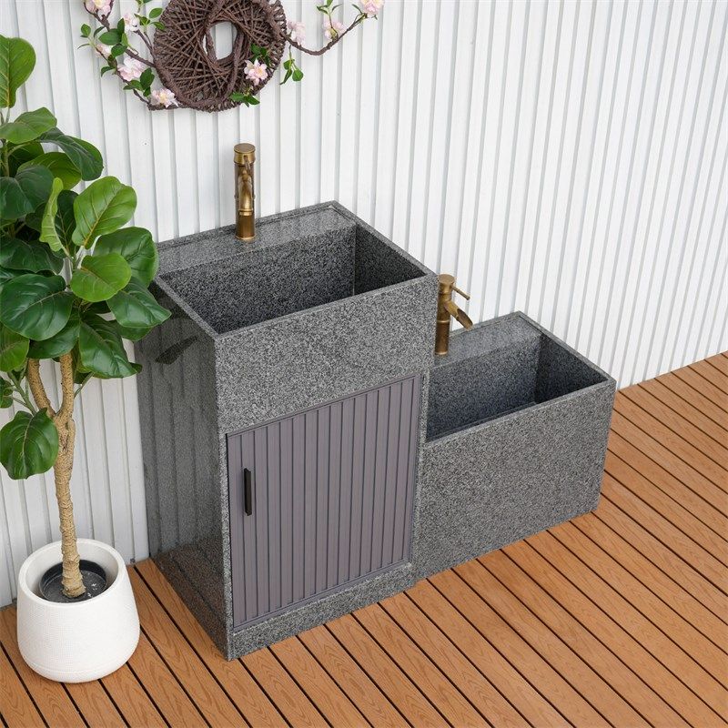 芝麻黑立b柱盆户外庭院立柱盆一体柜别墅花园储物柜露台室外操作,家装主材,立柱盆,淘宝优惠券,粉丝福利购,淘宝优惠卷