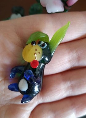 年代出口创汇北京料器纯手工老料器琉璃滑稽小动物爱卡通