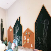 睿轩慕城黑板软木墙实木框环保儿童房幼儿园涂鸦学习定制