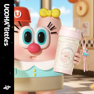 uooha多e巴胺咖啡杯外出携带杯子不锈钢水杯吸管保温杯便携保冷杯