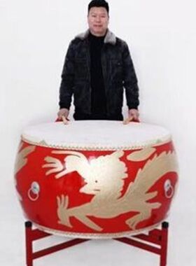 寸威战鼓鼓鼓寸国红鼓堂18大出童牛中皮锣鼓鼓O鼓儿风24龙人鼓成