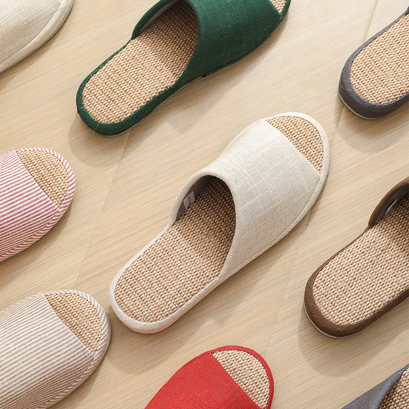 日系地板不粘灰静音亚麻凉拖鞋情侣室内家居厚底男女防臭家用夏季,居家布艺,居家亚麻拖鞋,淘宝优惠券,粉丝福利购,淘宝优惠卷
