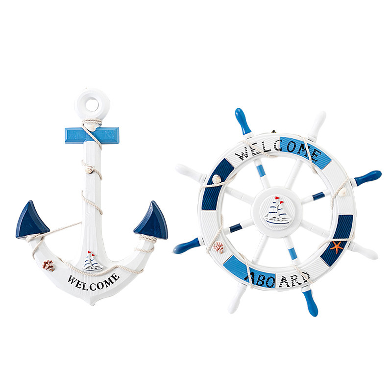 地中海风格舵手装饰船锚船舵挂件海洋风装饰舵锚方向盘墙壁饰,家居饰品,壁饰,淘宝优惠券,粉丝福利购,淘宝优惠卷