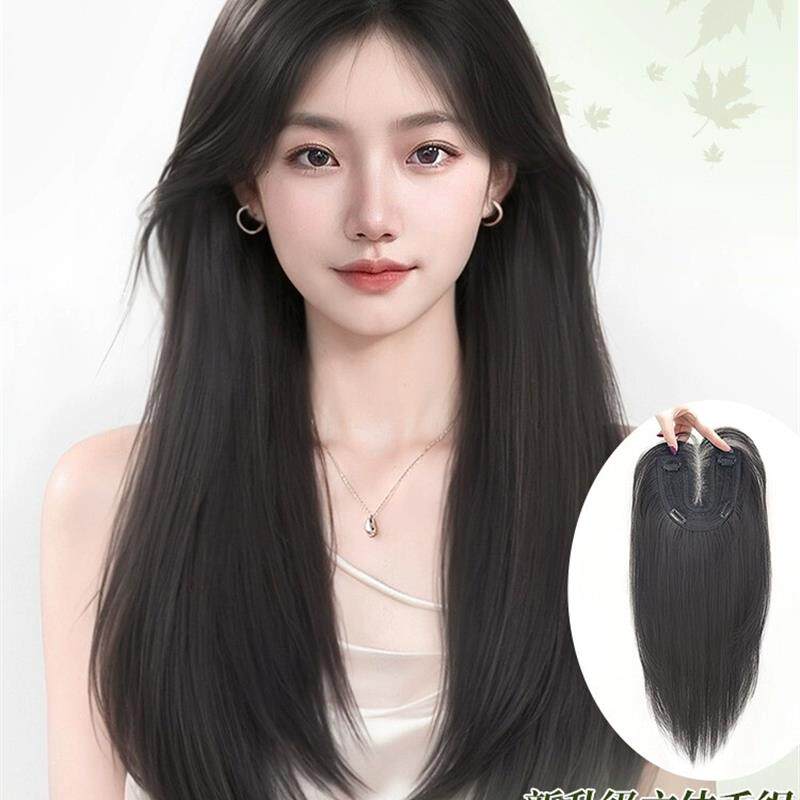 不戴发网的女性假发直发在头顶增加头发量蓬松自然隐形无痕迹长发
