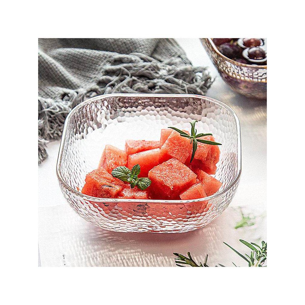 轻奢玻璃水果盘客厅家用简约现代茶几精致零食盘干果碗网红沙拉盘