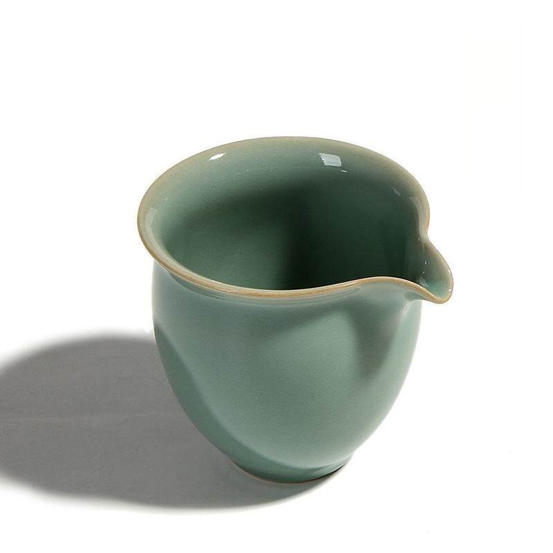 龙泉青瓷哥窑冰裂公道杯 陶瓷功夫茶具配件茶海盖碗弟窑梅子青
