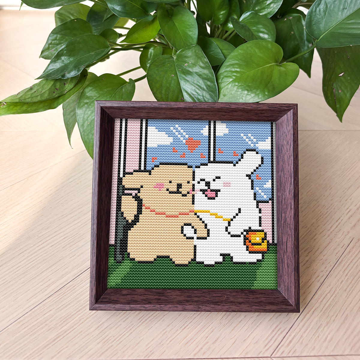 【线条小狗】十字绣2025新款线绣带框摆台刺绣diy手工礼物送朋友