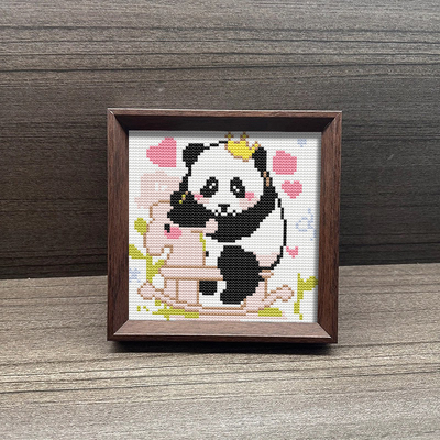 【可爱熊猫】十字绣2025新款线绣带框摆台高颜值手工diy小件刺绣