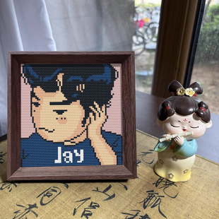 线绣带框摆台动漫人物手工diy自制刺绣礼物 十字绣2026新款 JAY