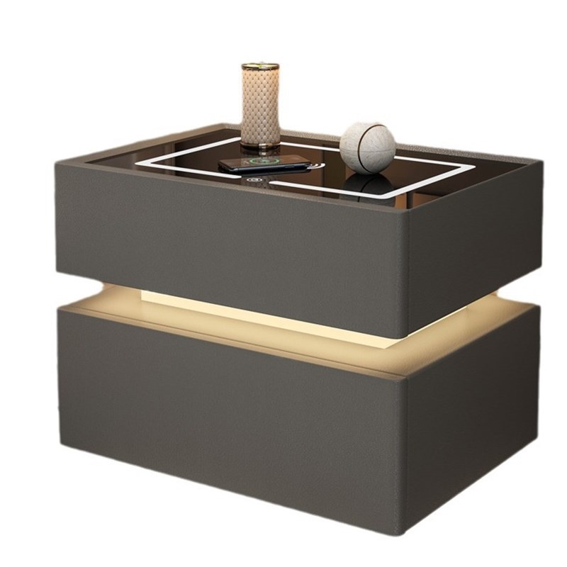 智能床头柜悬浮2024新款卧室全实木简约现代轻奢高级感网红多功能