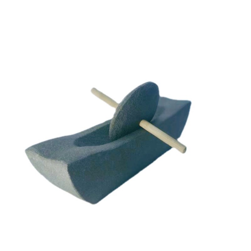 宋代点茶工具器具青石茶磨茶碾研磨茶粉捣茶臼抹