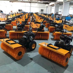 小区道路清雪 电启动全齿轮道路清雪扫地机 手推式 磨砂盘扫雪机