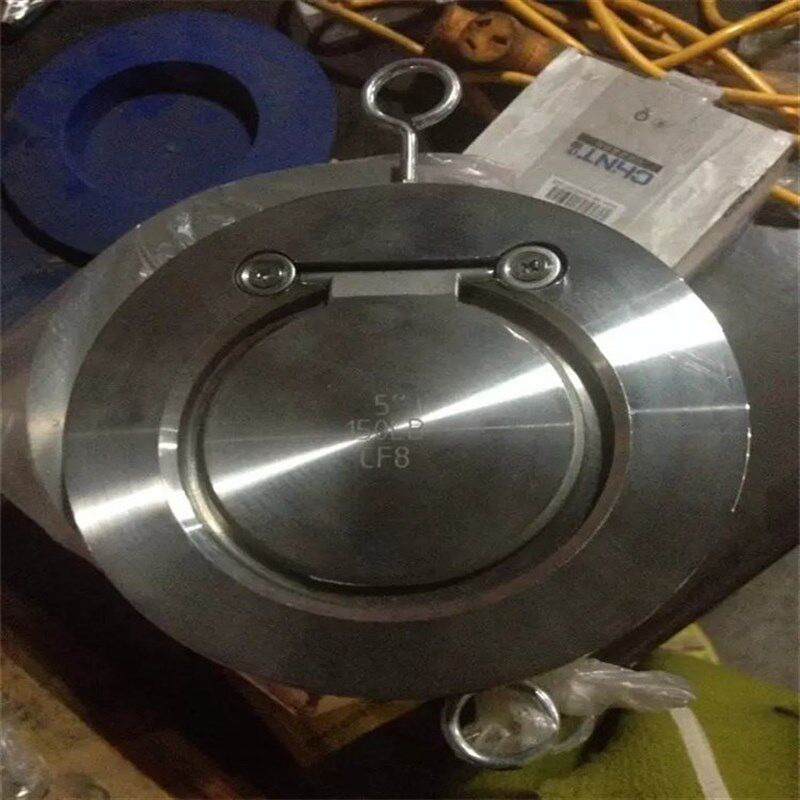 H74H对夹单瓣旋启式止回阀304不锈钢法兰单向卧式止回阀软密封