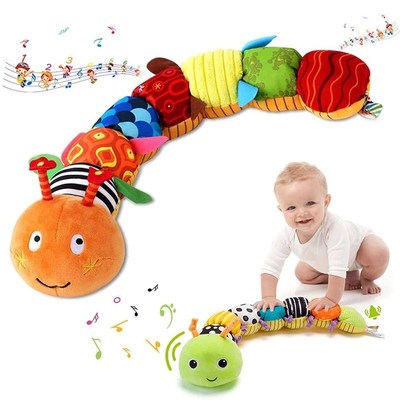 Baby Rattle Musical Caterpillar Worm Soft Infant PWlush Toys