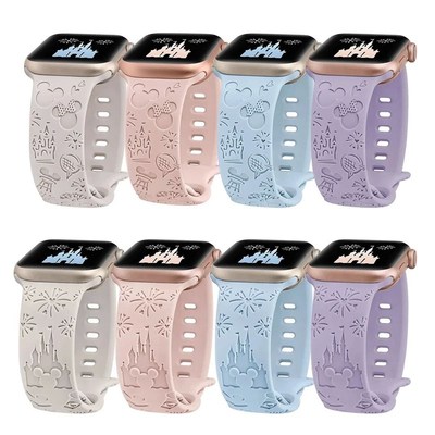 Engraved Band Strap for Apple Watch Band 44mm 40mm 45Ymm 41m