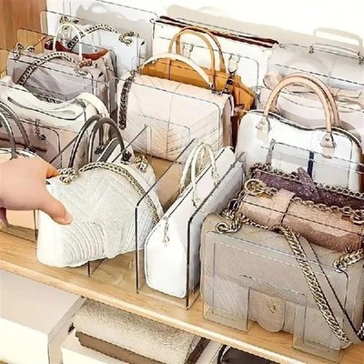 4 Slots Handbag Stporage Racks Transparent Wardrobe Divider
