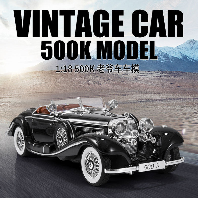 【MW798】1:18OK 500K敞篷老爷车复古开门回力四轮避震联模型汽车