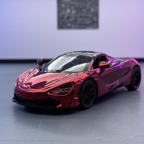 【BW798】威丽车模1:32迈凯伦720S电镀版合金跑车音效模型摆件回