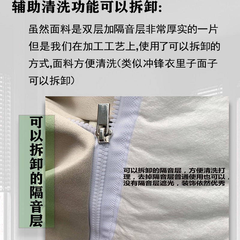 三层专业马路隔音窗帘超强降音降噪卧室隔音棉帘落地窗临街吸音