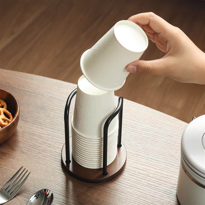 一次性纸杯取杯器木质桌面杯架饮水机纸杯架取杯器家用高级纸杯架