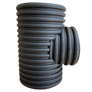 pe双壁波纹管三通接头排水管下水配件pvc转换管件排污转接头变径