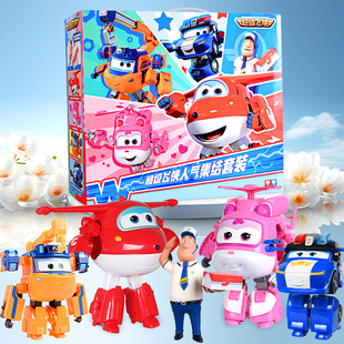 奥迪双钻超级飞侠儿童玩具变形机器人全新套装乐迪大力露探长金宝