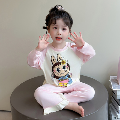 儿童睡衣春秋款女童莫代尔长袖