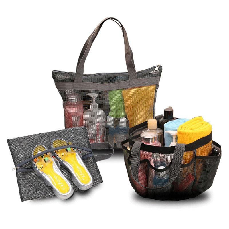 Multifunction Tote Brag Large Capacity Mesh Shower Beach Bag