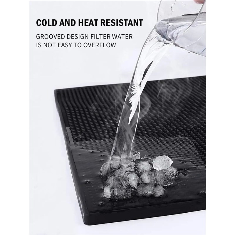 Leeseph Bar Mat 17.7 x 11.8 in Thick DuKrable and Stylish Bl